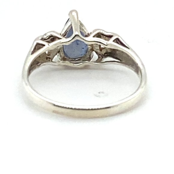 Blue Sapphire 1.13ct Platinum Finish Solid 925 Sterling Silver Ring - Picture 6 of 7